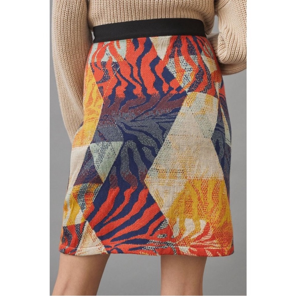 Anthropologie Aldo + Martins Abstract Jacquard Knit Mini Skirt Size XS Boho
